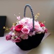鹿児島県鹿児島市花の店　しのはらやの花　P-34 Blackファーバッグ プリザーブド
