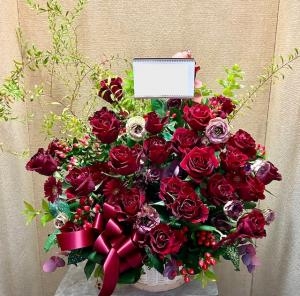 深紅のバラのアレンジ　　還暦祝い|「花の店　しのはらや」　（鹿児島県鹿児島市の花屋）のブログ